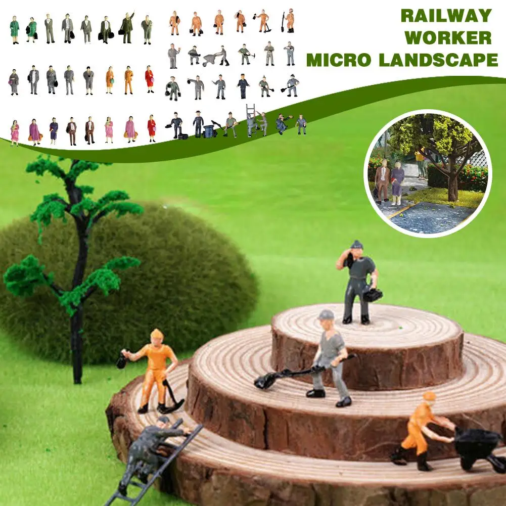 Model Train Track Railroad Worker People Figures With 1:87 Random HO Worker/stand Scale Garden Mini Home 1pcs Tools Ornamen P4N8