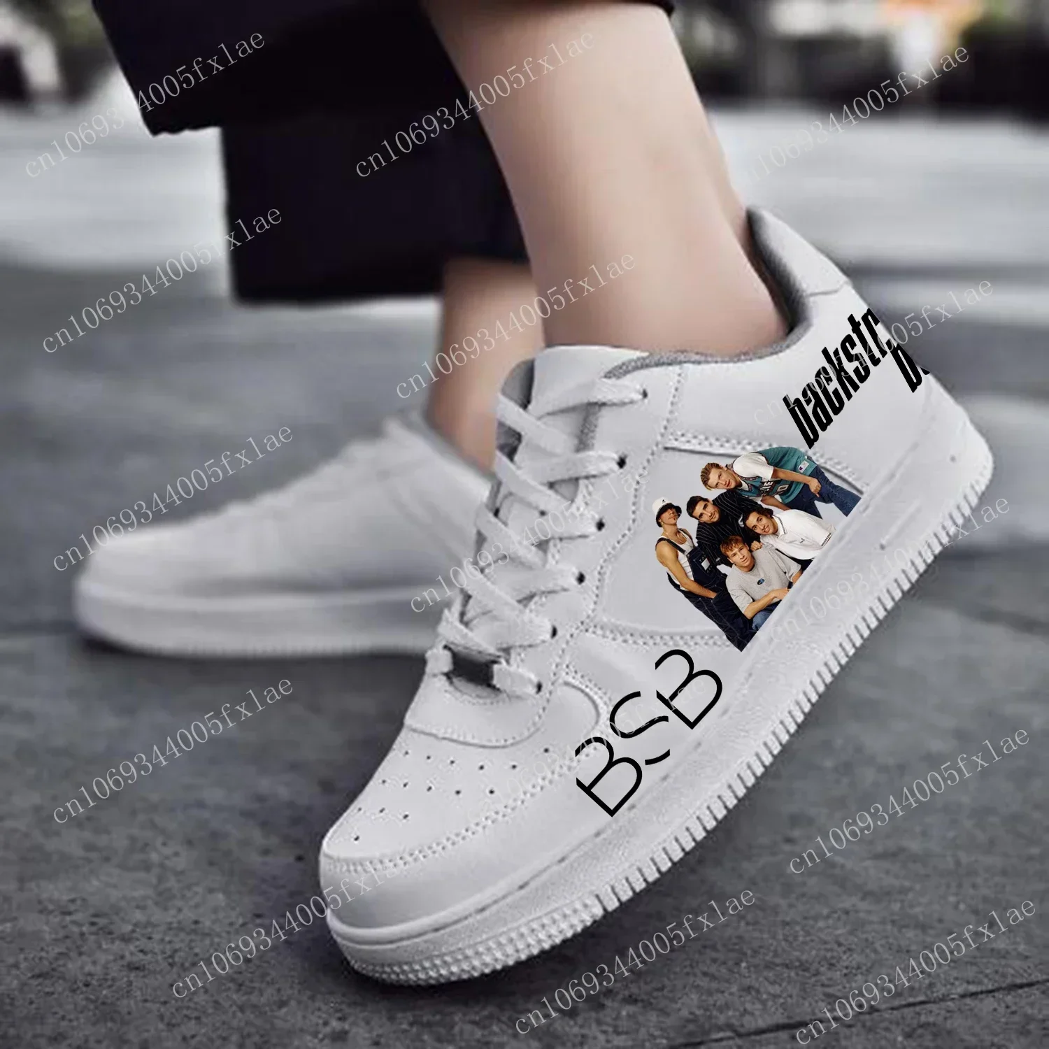 

Backstreet Boys AF Basketball Mens Womens Sports Run High Quality Flats Force Sneakers Lace Up Mesh Customized Made Shoe White