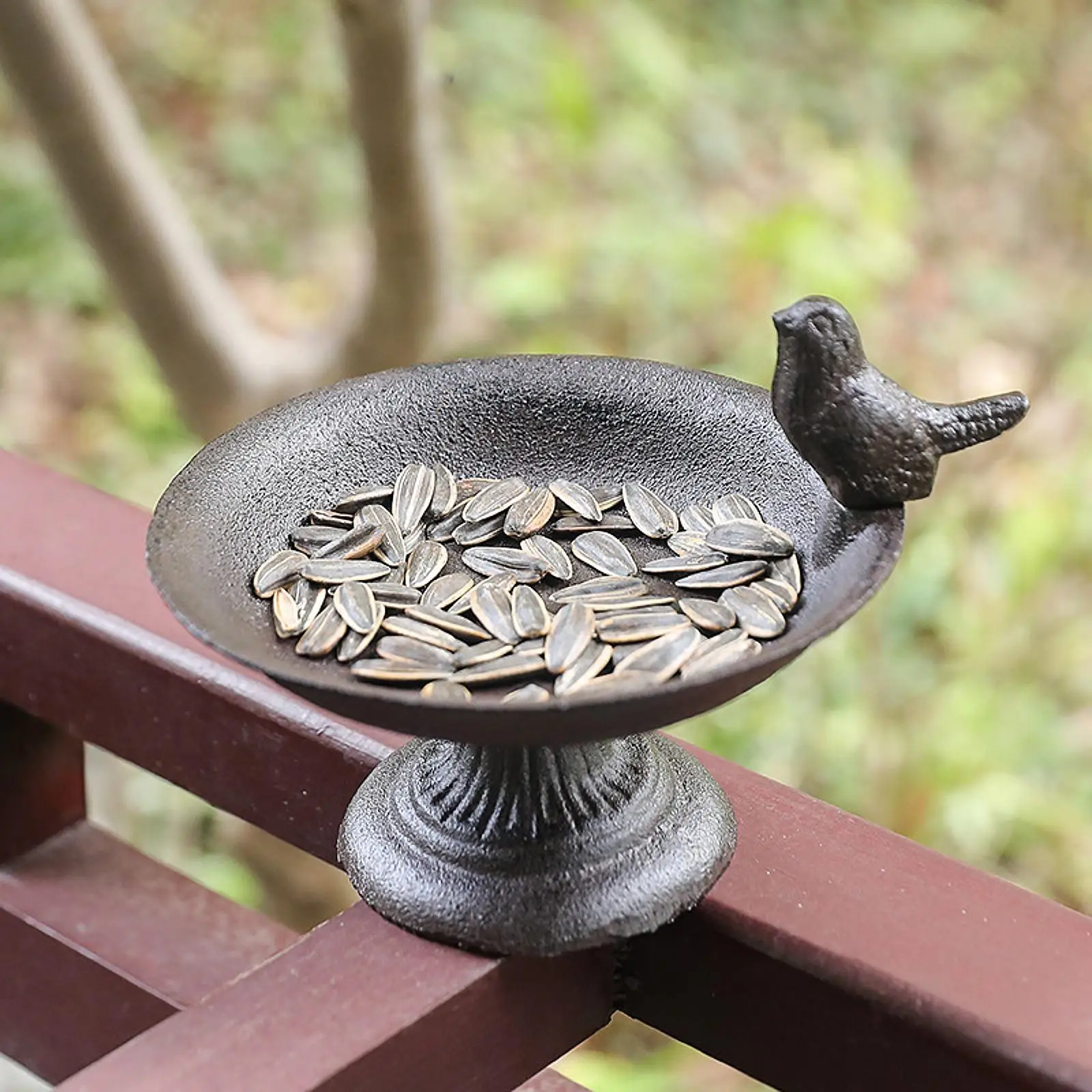 Bird Bath Feeder Ornament Weatherproof Birdfeeder for Garden Decorative Lawn