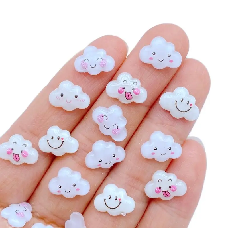 

50pcs New Cute Resin 8*12mm Mini Cloud Flat Back Figurines DIY Wedding Scrapbook Manicure Accessories