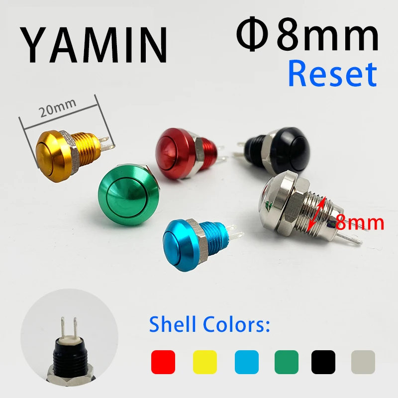 10pcs 8mm Reset Momentary Metal Push Button Switch Waterproof IP65 Car Auto Engine PC Power Start Starter Horn Doorbell Bell