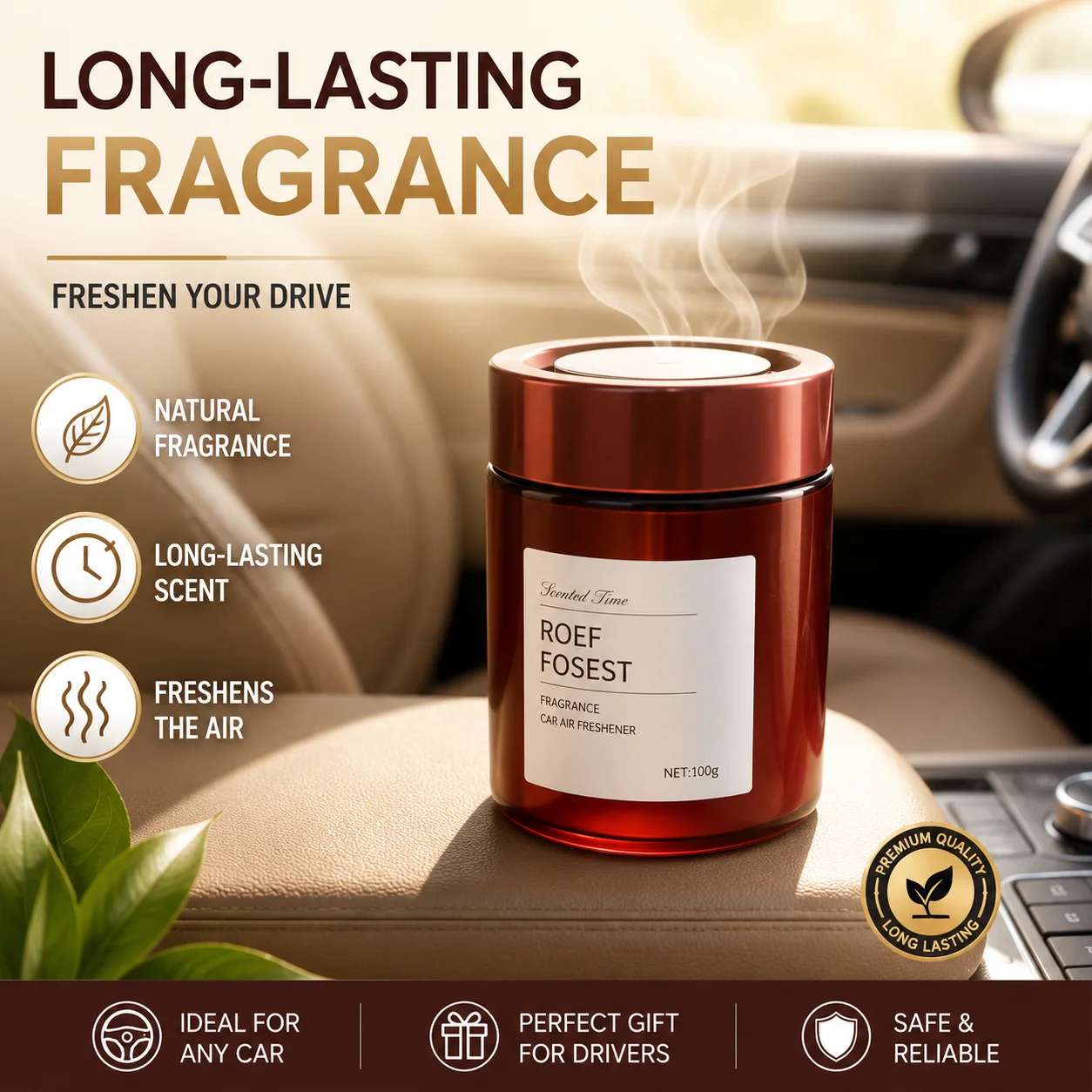 Solid Car Aromatherapy, Car Decoration Fragrance Cream with Large Capacity, Used to Remove Odors and Provide Long-Lasting Scents
