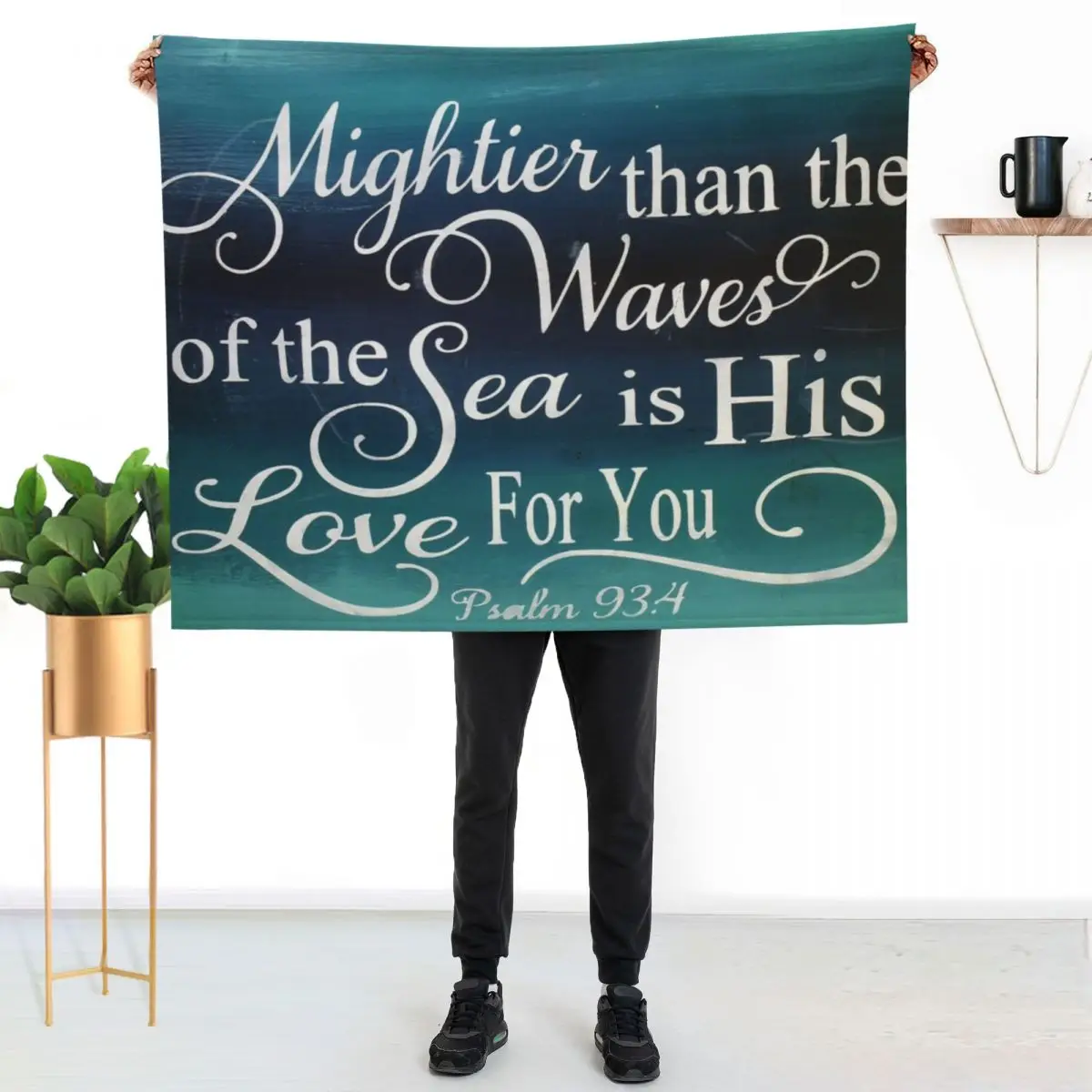 Psalm 93:4 Throw Blanket Luxury Thicken valentine gift ideas For Decorative Sofa Flannel Fabric for babies Flannels Blankets