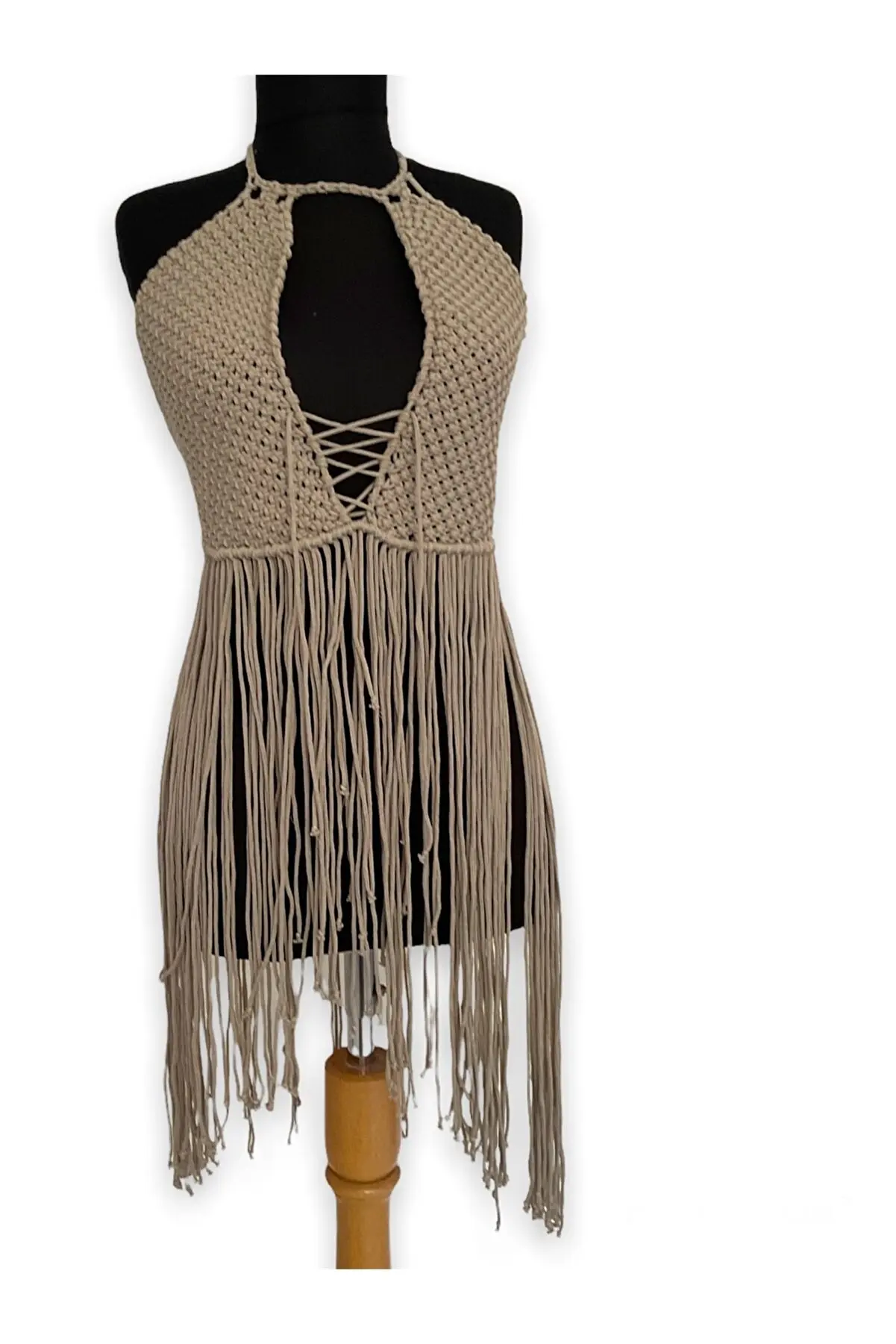 Boutique Nissa-Special Design Women Macrame Braiding, Beach Dress, Summer Bohemian Pareo New Season-BNT633