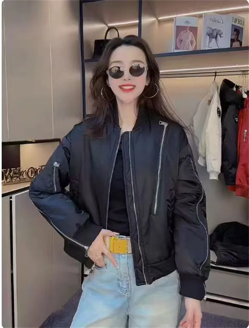 

Bomber Jackets Womens Jacket American Style Autumn Velvet Embroidered Waist-Cinching Clubwear Socialite Romantic Beautiful Daily