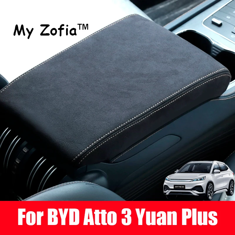 

For BYD ATTO 3 Yuan Plus 2023 2024 2025 Car Leather Cover For Armrest Box Specially Modified Protection Cover Trim Accessories