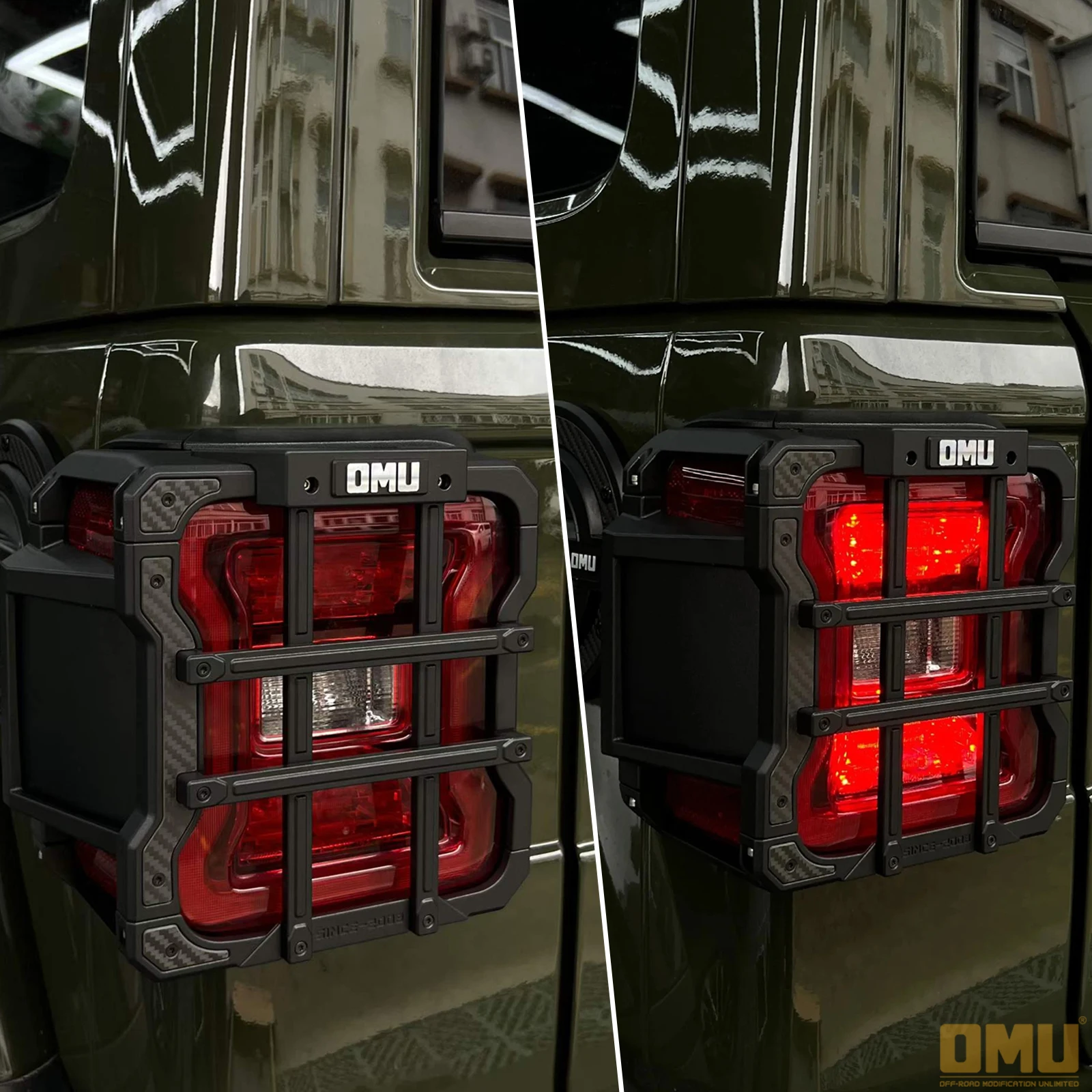 OMU 4x4 Aluminum Rear Tail Lamps Protector Cover Guard For 2024-2026 Jeep Wrangler JL Rubicon X Taillight Protective Shell