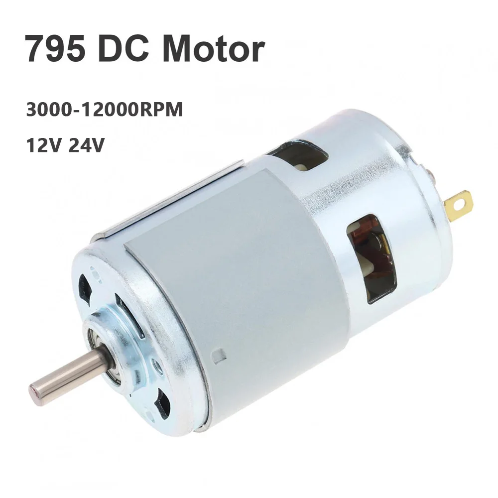 RS795 DC Motor 12/24V 3000-12000RPM High-speed Large Torque Micro Motor for DIY Toys Tool/Micro Machine with Double Ball Bearing