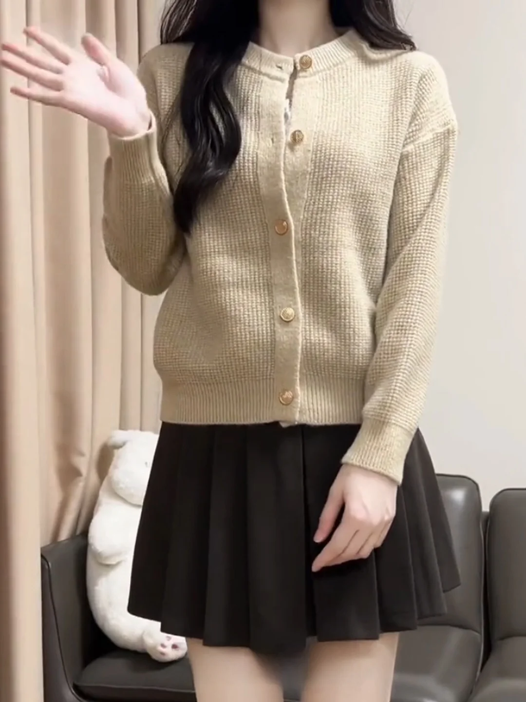 Koreanische Sle Thiened Große Größe Pullover Strickjacke frauen Herbst Winter Lose Bedecken Fleisch Faul Sle Gestrickte ort Top