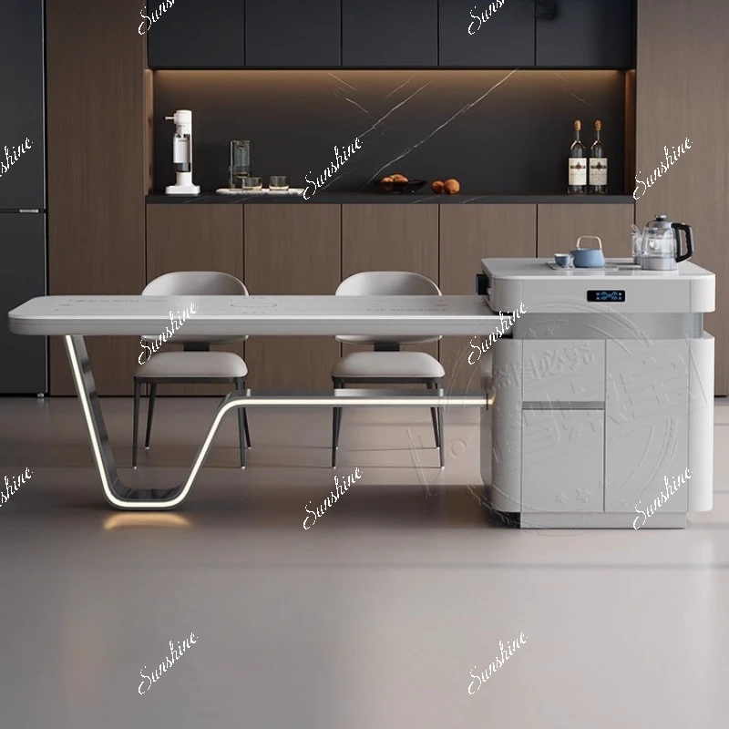 Intelligent Dragon Head-Raising Day Island Table Integrated Living Room Household V-foot Multifunctional Dining Table