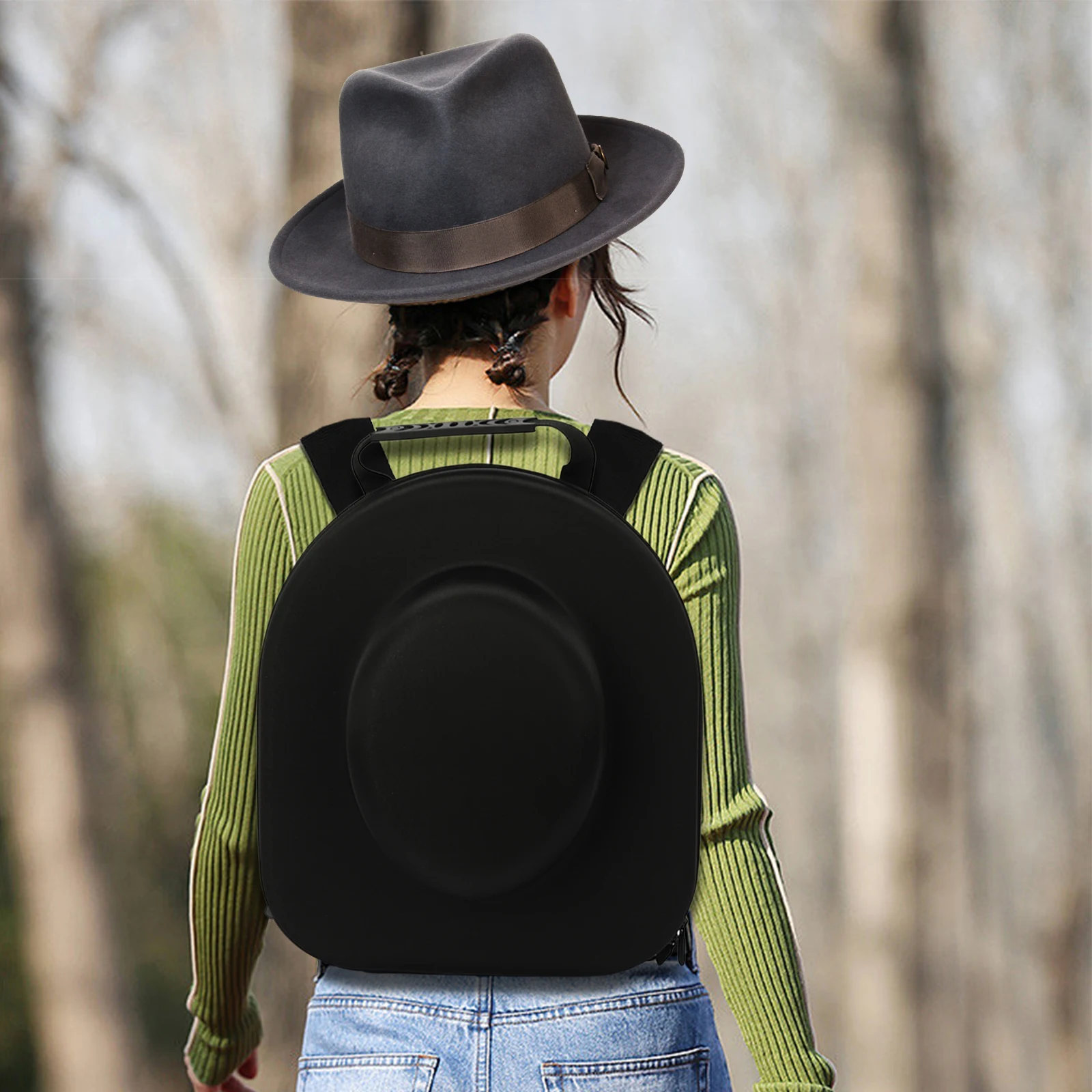 

Cowboy Hat Storage Bag Travel Case Hat Box Adjustable Shoulder Strap for Felt Sun Straw Trilby Boater Hat Organizer Protector