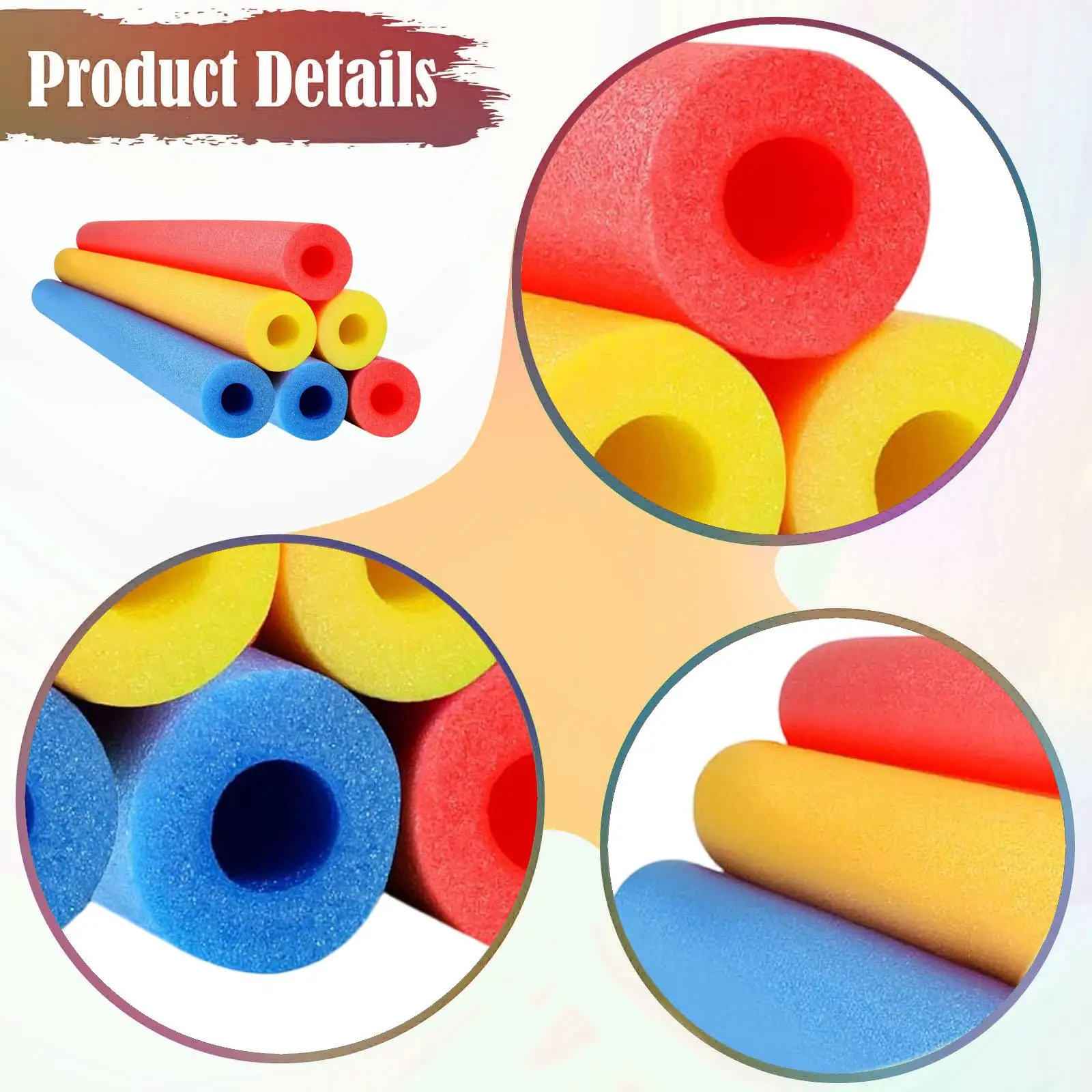 

Hollow Foam Swimming Pool Noodles Support Rods for Inflatable Pool Outdoor Water Fun Kids Floaties
