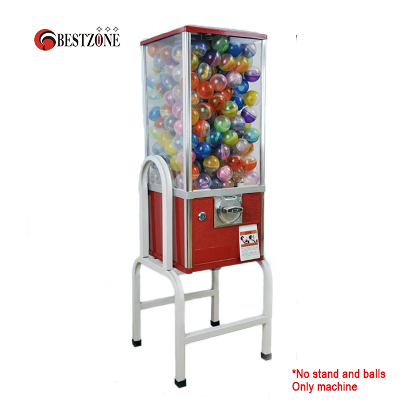 For 35-39mm Toys Capsule Candy Surprise balls Dispenser Coin Operated Slot Red Bouncyball Vending Machine for Market/Store/Kid