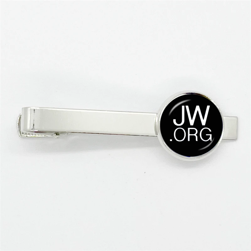 2023 New Steampunk Jehovah's Witnesses Tie Clip JW.ORG High Quality Clip Round Hand Craft Jewelry Glass Gem Clips