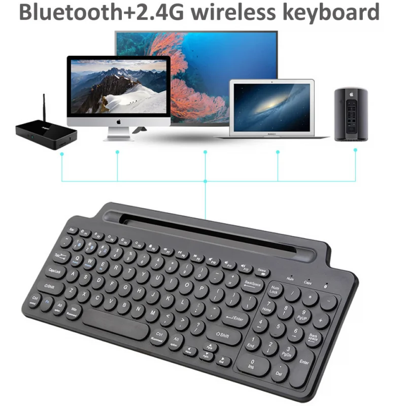 2.4G Wireless Keyboard Bluetooth with Number Touchpad Mouse Card Slot Numeric Keypad for Android IOS Desktop Laptop PC TV Box