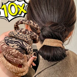High Elasticity Leopard Print Hair Ties for Women Fashion Scrunchie Ties Ponytail Holder Hairs Rings Rope Headwear Accessories