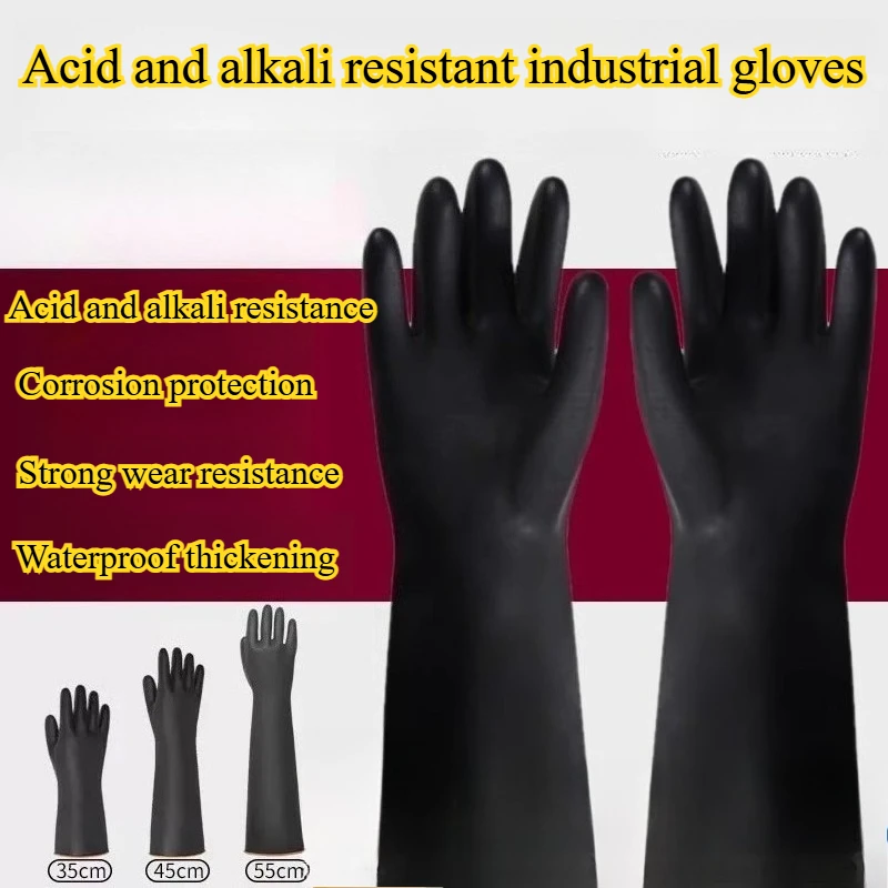 Extended Rubber Gloves Are Acid and Alkali Resistant, Waterproof, Wear Resistant, Thickened and Chemical Corrosion Resistant.