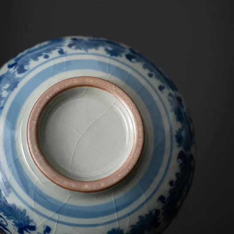 1 Pc Chinese Antique Blue and White Porcelain Teacup Travel Portable Tea Cup Ceramic Tea Bowl Master Cup Tea Set Accessories