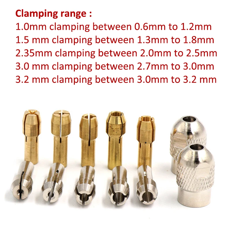 1-10pcs 1.0-3.2mm Mini Drill Chuck Quick M7/M8*0.75mm Nut Change Keyless Drill Bit Chuck Adapter Holder Clamp Fixing Device Tool