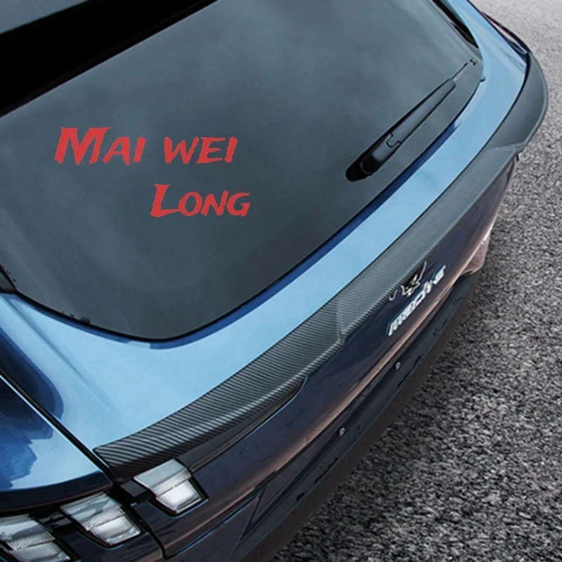 For Ford Mustang Mach-E Spoiler 2021 - 2023 ABS Material Carbon Fiber Look Car Rear Trunk Wing Accessories Body Kit