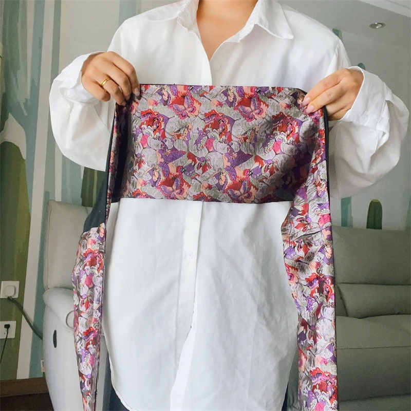 Japanese Haori Kimono Yukata Obi Belt Dress Decor Brocade Jacquard Fabric Waistband Shirt Dress Decor Chest Wrapped Cummerbunds