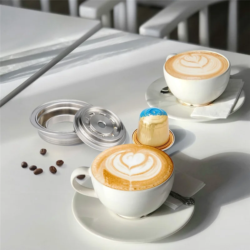 فلتر قهوة AF93 من الفولاذ المقاوم للصدأ لـ Delonghi ENV135/Vertuo Next/Vertuo ماكينة صنع القهوة قابلة لإعادة الاستخدام وقابلة لإعادة الملء على شكل حرف G