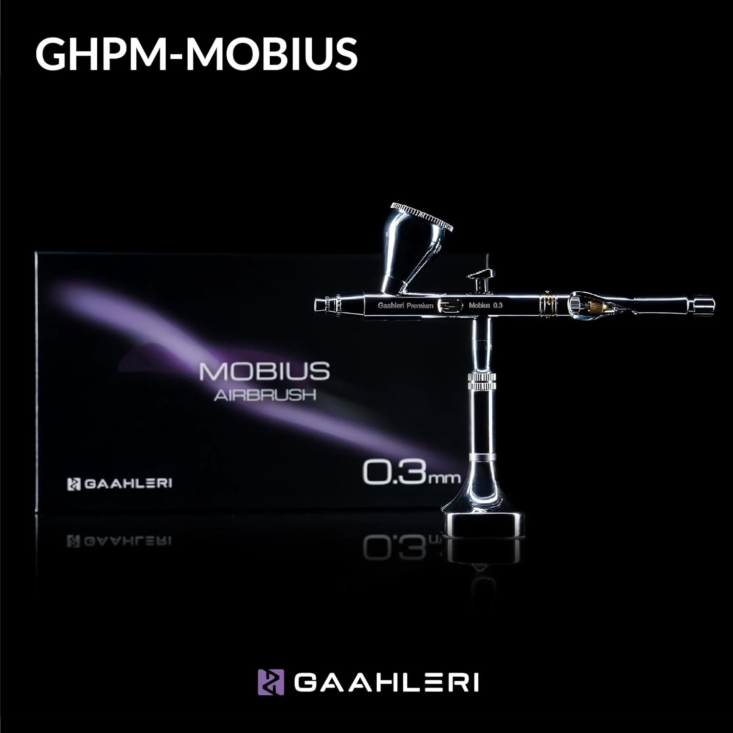 Galerahi Modelo Spray Kit Aerógrafo, Pulverização e Colorir, Premium Series Mobius, 0.3mm, 0.2mm Caliber