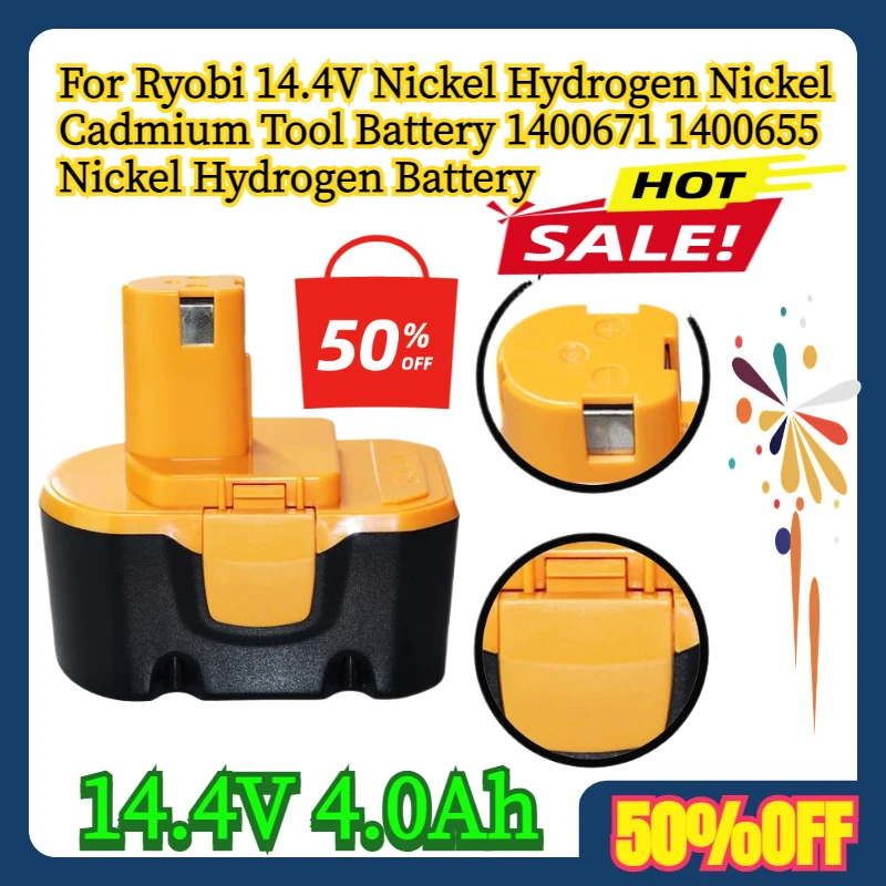 

14.4V 4.0Ah For Ryobi 14.4V Nickel Hydrogen Nickel Cadmium Tool Battery 1400671 1400655 Nickel Hydrogen Battery