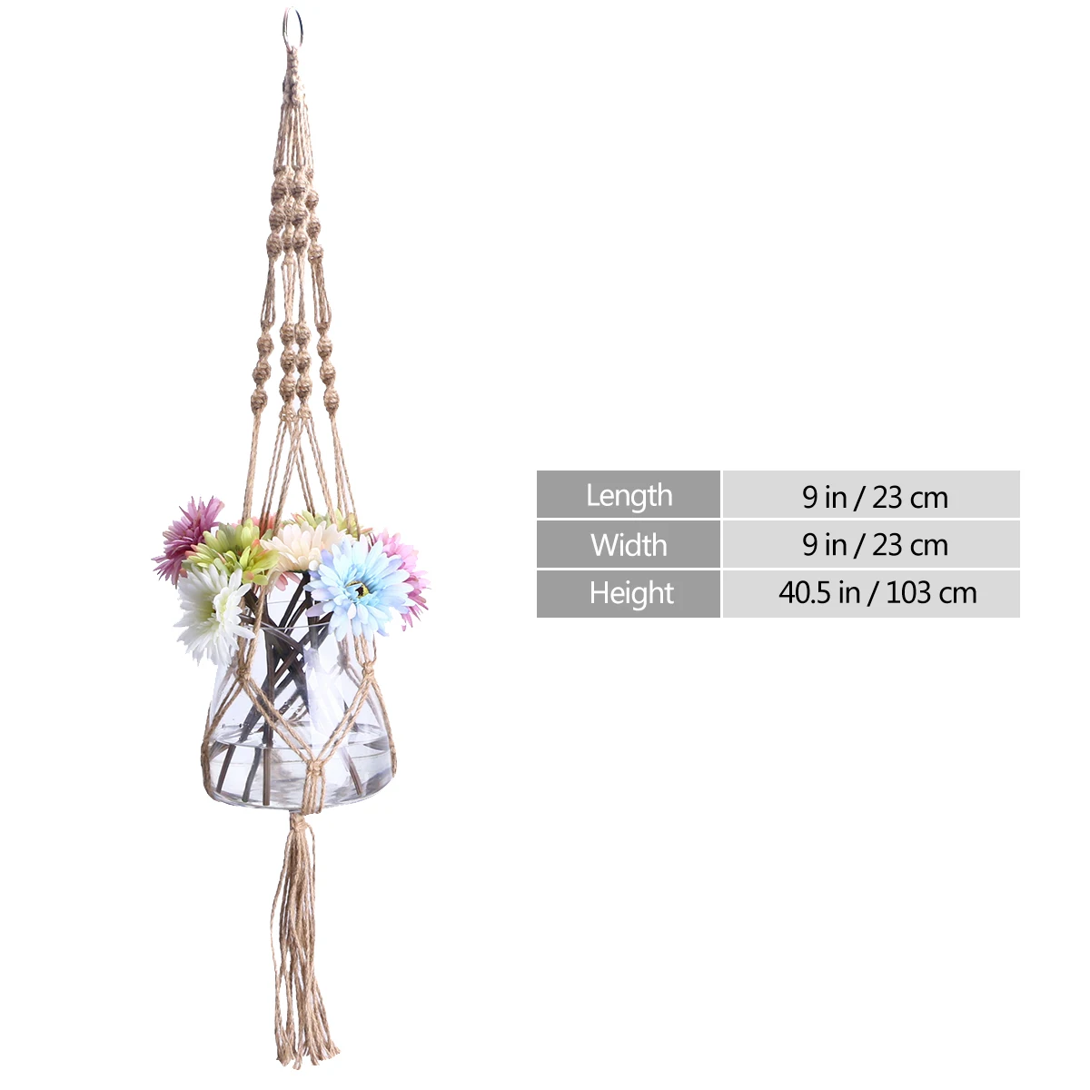 Macrame Plant Hanger Indoor Outdoor Cotton Rope Planter Suitable Most Pots Sizes Wall Decor Living Room Kitchen Deck Patio High