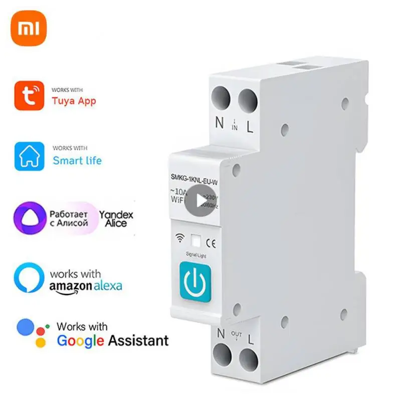 WIFI Smart Circuit Breaker With Metering 1P 63A Rail DIN For Smart Home Wireless Remote Control Switch Home Accessories