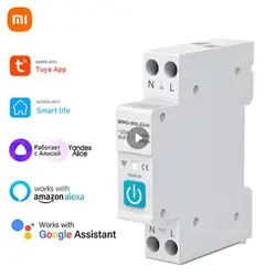 WIFI Smart Circuit Breaker With Metering 1P 63A Rail DIN For Smart Home Wireless Remote Control Switch Home Accessories