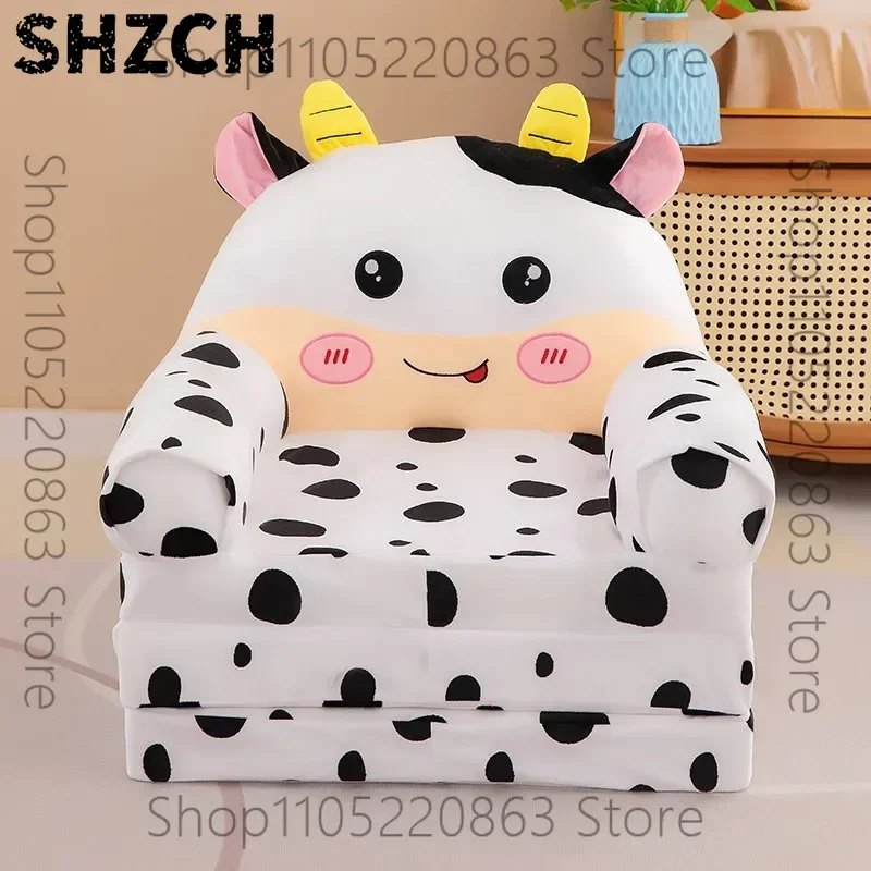 Cartoon sofa for boys and girls, lazy lying, removable and washable, three-layer folding