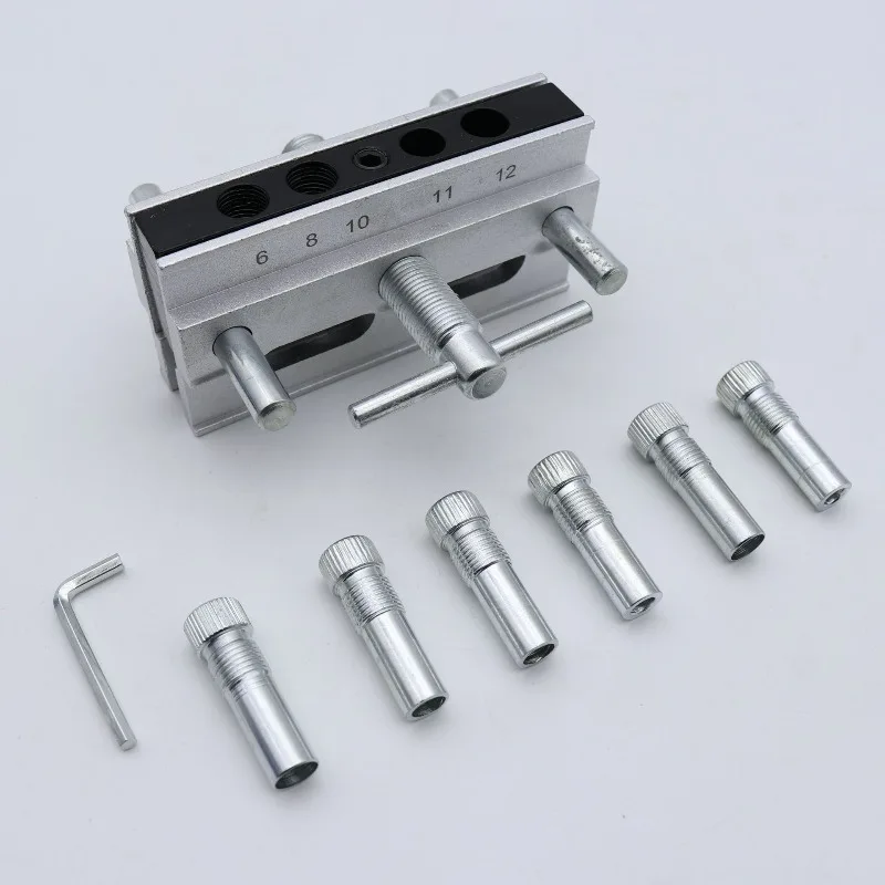 Heavy Duty Woodworking Hole Locator, Pocket Hole Jig Self-centering Pin Straight Drill Guide Kit