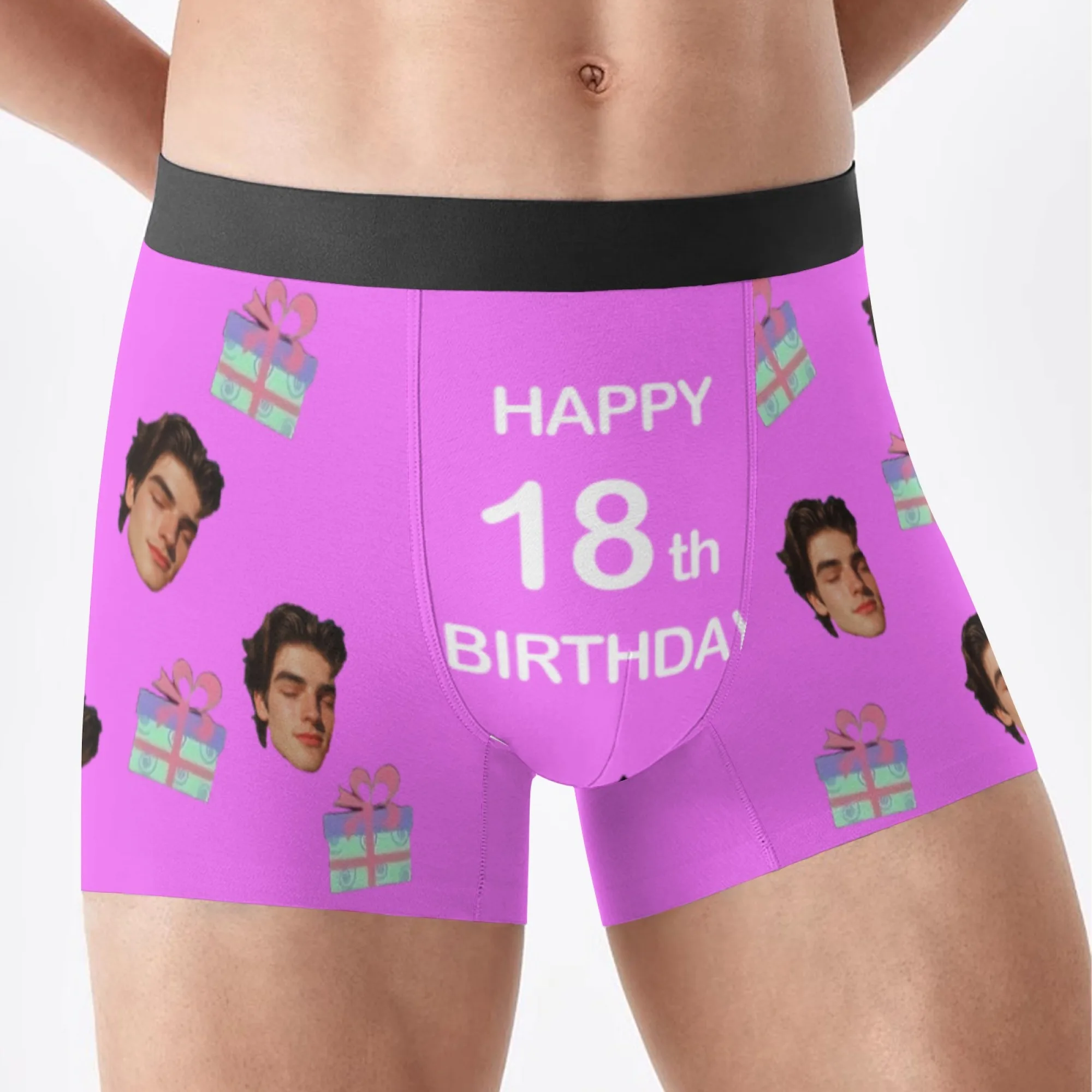 Personalized Face Photo Underwear Custom Boxer Briefs Custom Men Valentine's Day Gift For Husband Anniversary Gift for Dad view 2