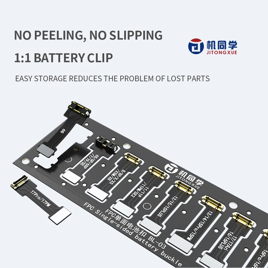 JITONGXUE BL-03 Power Cable Battery Holder Flex Cable Requires Self-Soldering for IPhone 6-17 Series Repairs Battery Clip Tool