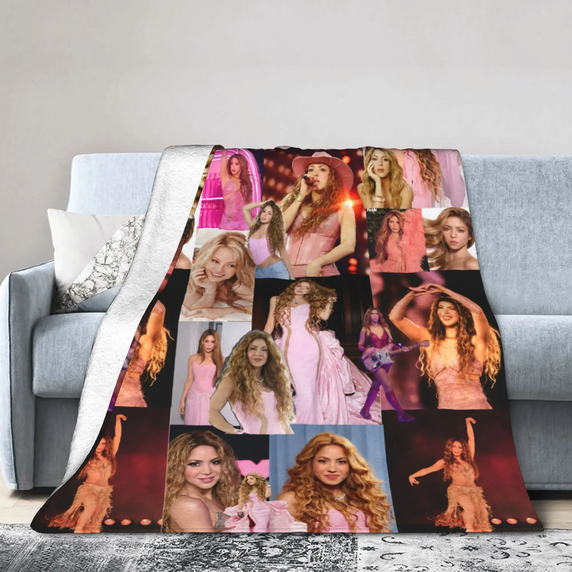 Shakira Colombian Singer Blankets  Flannel Funny Breathable Throw Blanket for Home Restaurant Autumn/Winter