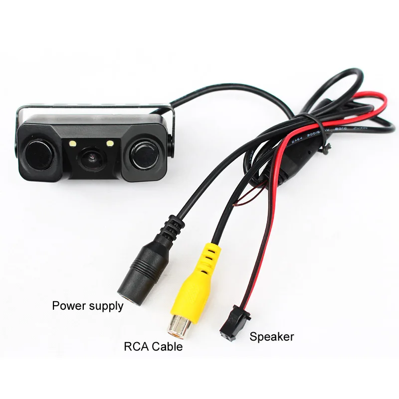 1Set 3-in-1 Reverse Camera System with Integrated Rearview Display, Parking Sensors, Buzzer