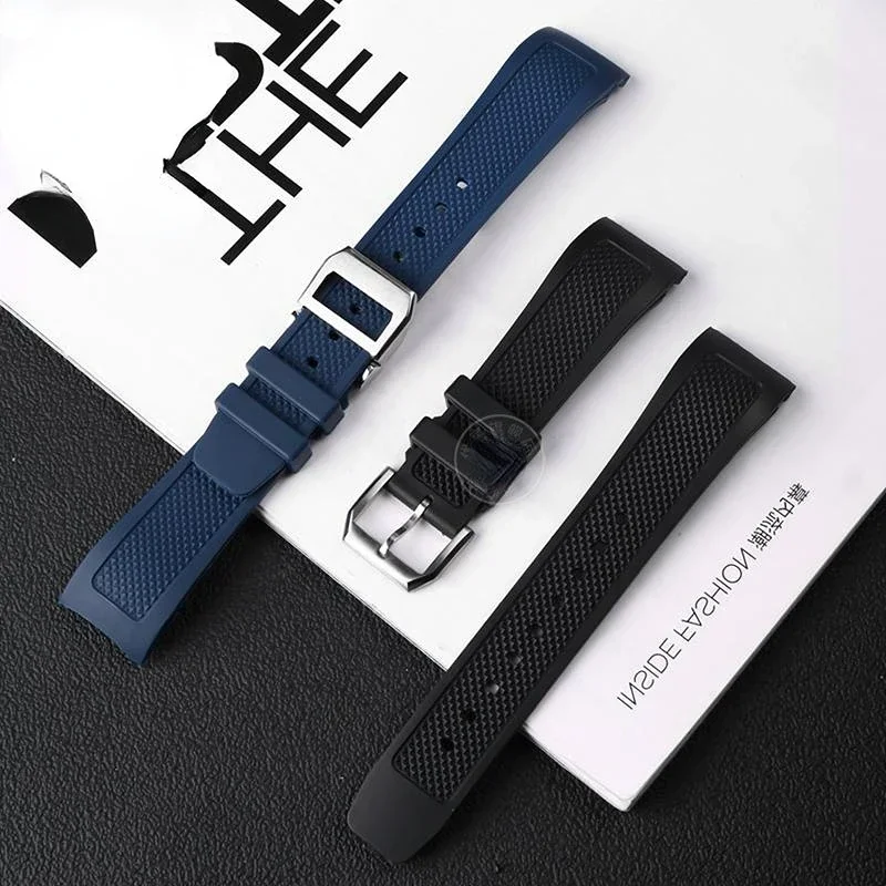 For IWC Portugal Strap Iw390206 Iw390213 Iw390507 Silicone Watch Strap Waterproof Sweat-Proof Rubber Watch Band 22mm Wristband