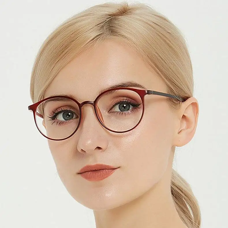 Elbru Anti Blue Light Reading Glasses Women Men Ultralight Round Hyperopia Eyeglasses Unisex Read Optical Eyewear Diopters +1~+4