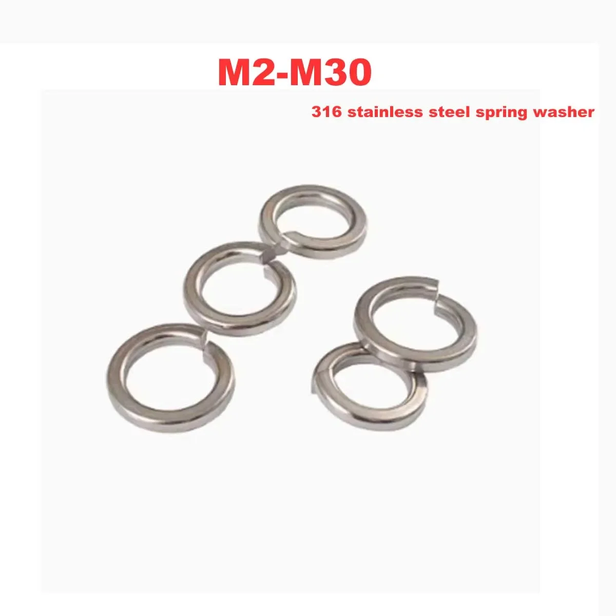 

316 Stainless Steel Spring Washer, Metal Gasket GB93 M2M3M4M5M6M8M12M14M16M20-M30