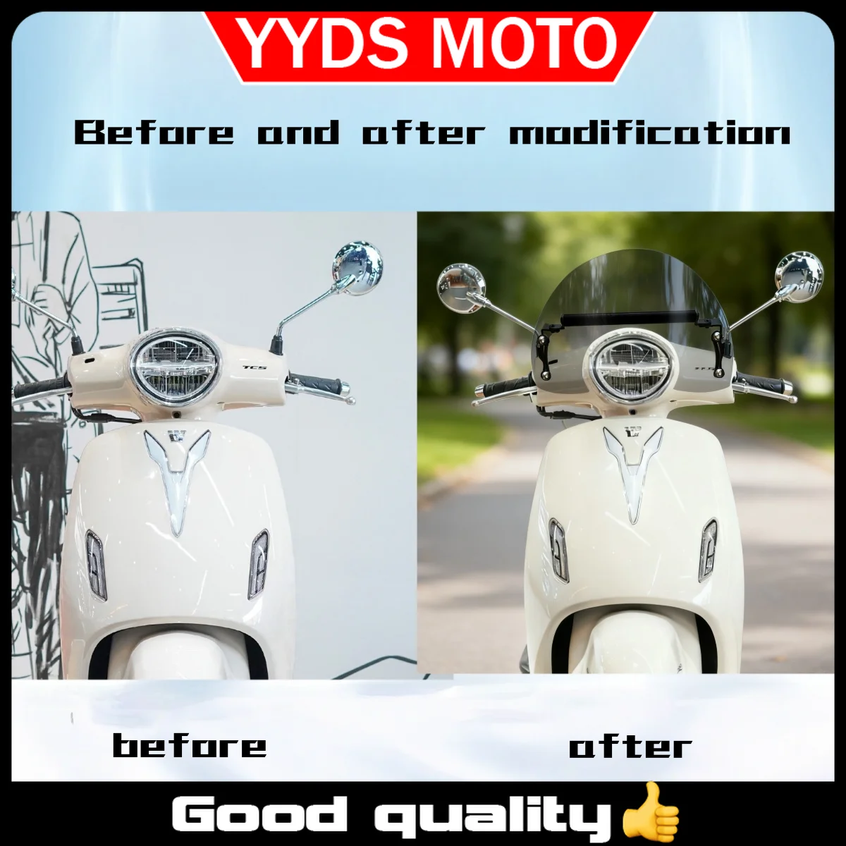

【Good quality】For Haojue Lumi125 Dedicated Windscreen Multi-Function Bracket Integrated Design Windshield Chest Protector