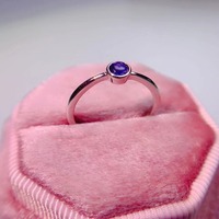 YULEM 3mm Natural Royal Blue Natural Sapphire for Women Daily Wear Wedding Engagement Ring