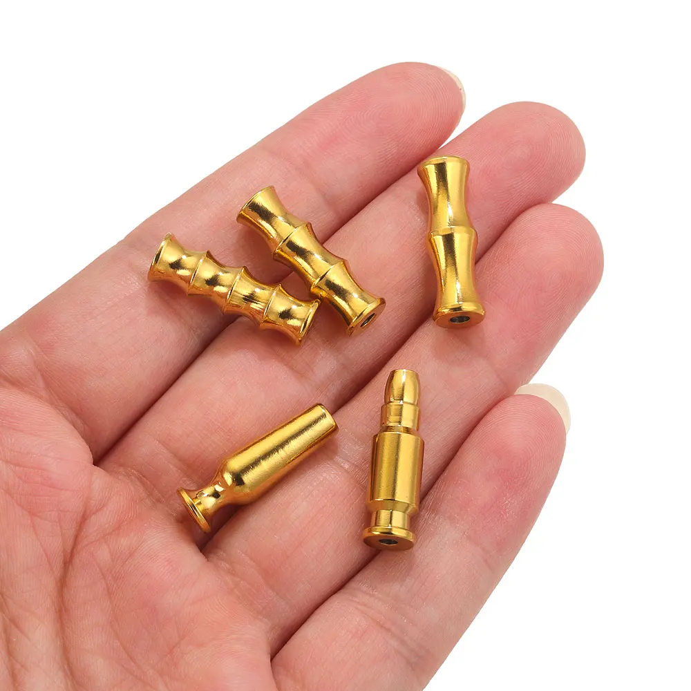5pcs Stainless Steel Long Tube Spacer Beads For Jewelry Making Bullet Wine Glass Bamboo Beads Charms diy jewelry Findings