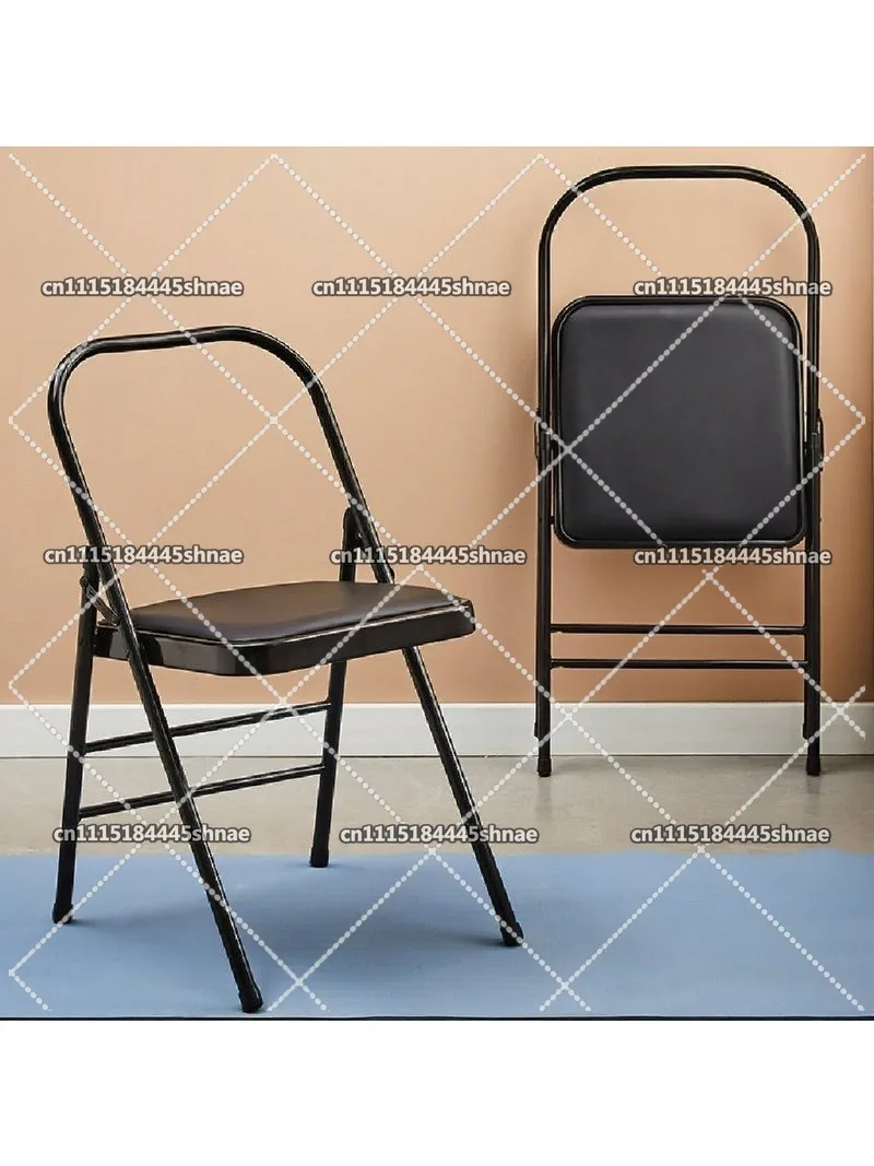 Thickened PU Folding Iyengar Yoga Chair, Backless Inversion Stool for Exercise & Alignment Training