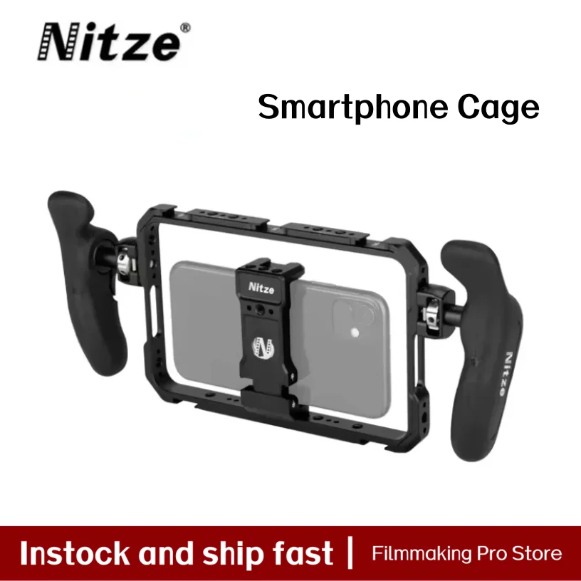 

Клетка для смартфона Nitze, фотографическое оборудование, видео, прямой зажим для сотового телефона, аксессуары для смартфонов, клетка