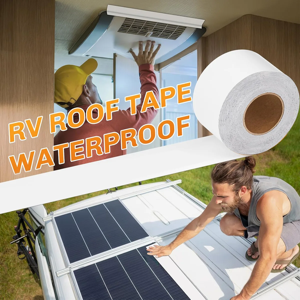 

1 Roll RV Roof Tape Waterproof for RV Repair, Window, Boat Sealing, Truck And Trailer Roof Sealant RV Butyl Tape