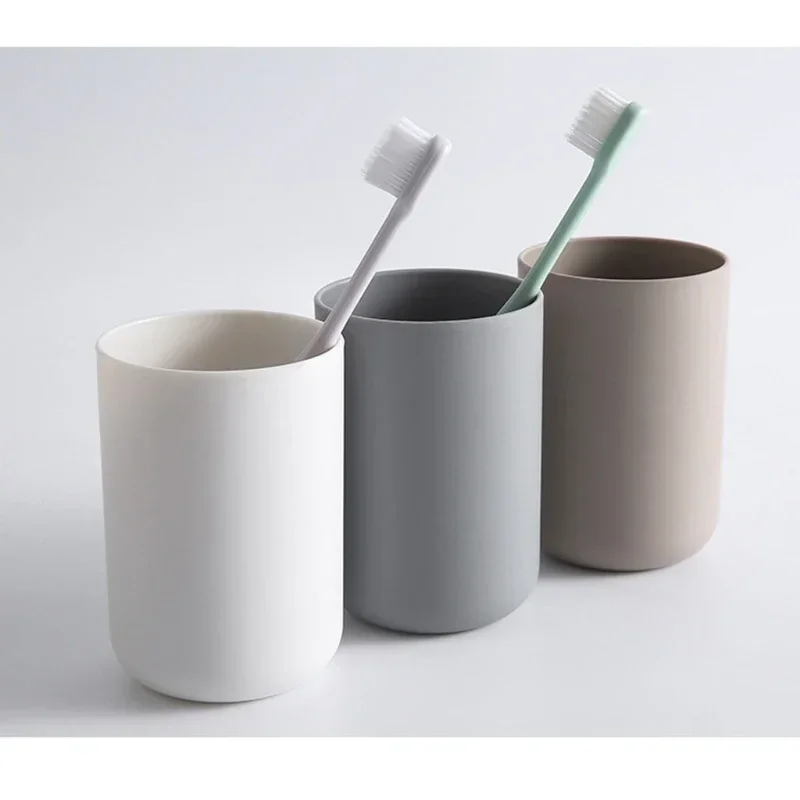 1PC Unbreakable Toothbrush Cup - 300ml Food-Grade PP, Anti-Slip Bathroom Tumbler for Travel/Home, Stackable & Dishwasher Safe