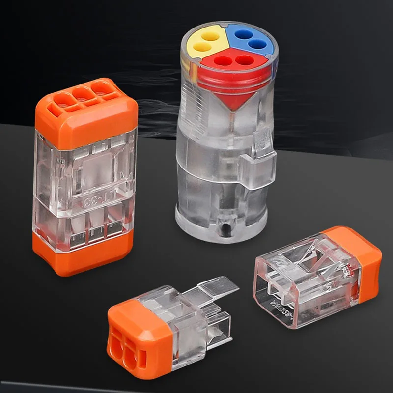 Universal compact push-in mini fast wire connectors terminal block LT-22/33/724/736 Butt Type cable connector Splitter 24A 250V