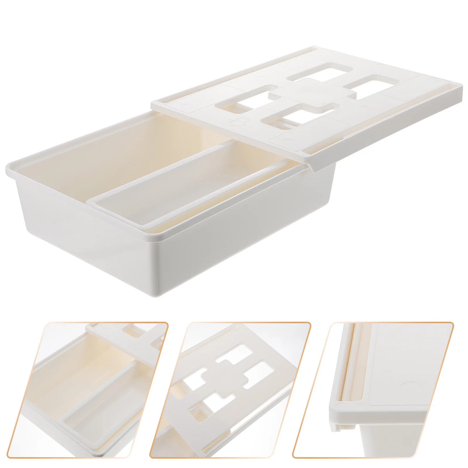 

Plastic Storage Box Under Desk Drawer Self Stick Wall Mounted ganizer Kitchen Office Dormitorio Stationery Holder