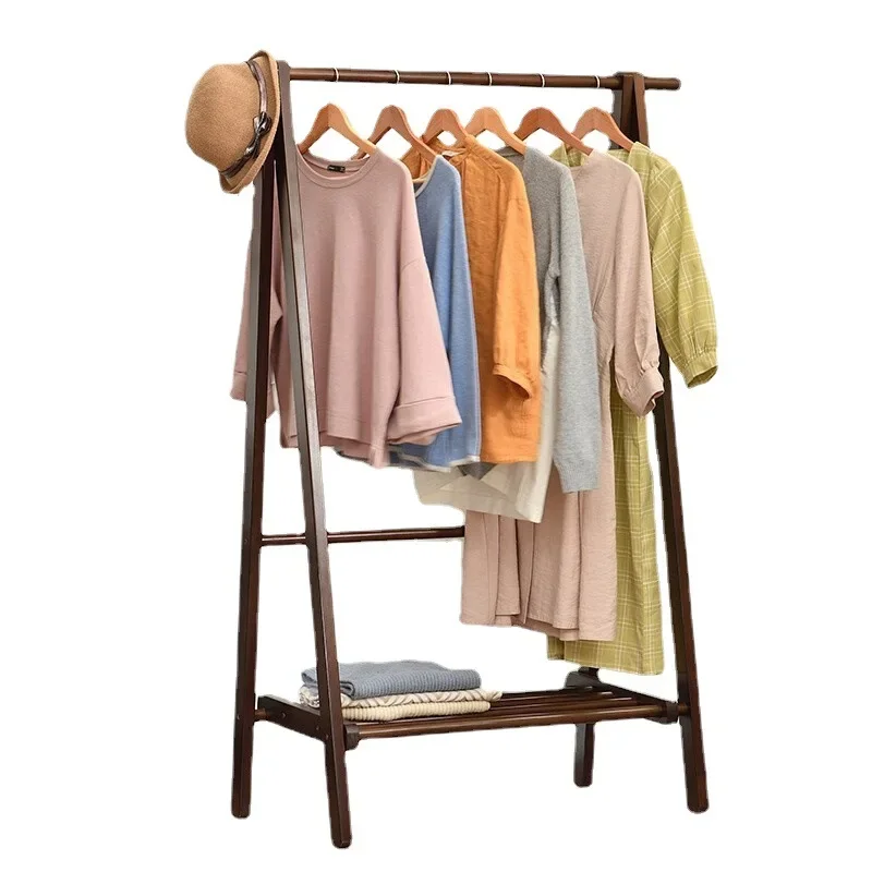 

Solid Wood Clothing Rack Clothes Hanger Organizer Pared Furniture Floor Standing Coat Rack Bedroom Arara De Roupa Perchero